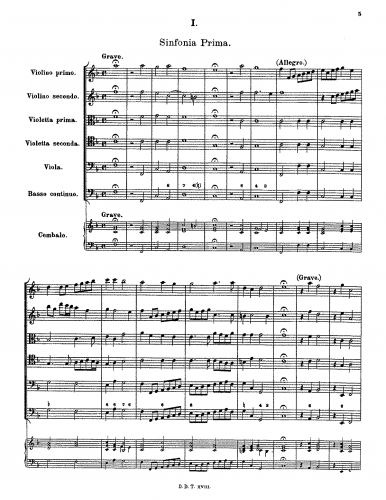 Rosenmüller - Sonate e Sinfonie da camera - Sinfonia 1 - Score