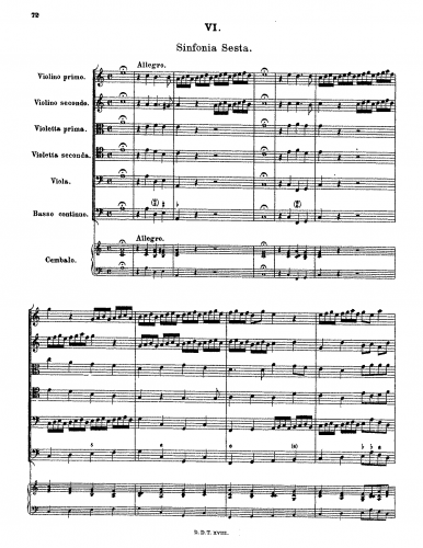 Rosenmüller - Sonate e Sinfonie da camera - Sinfonia 6 - Score