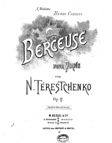 Tereshchenko - Berceuse - Score