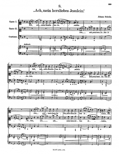 Schelle - Ach, mein herzliebes Jesulein - Score