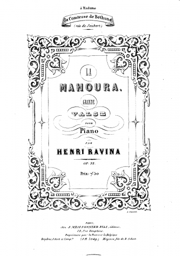 Ravina - La Mahoura - Piano Score - Score