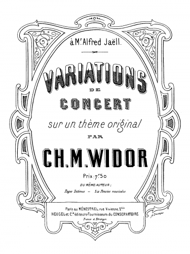 Widor - Variations de concert sur un thème original - Score