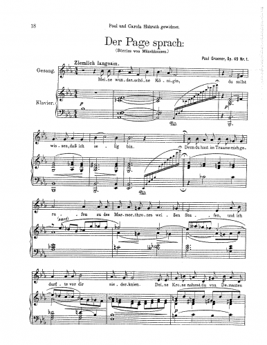 Graener - 5 Lieder - Score