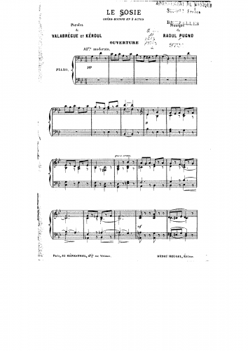 Pugno - Le sosie - Vocal Score - Score