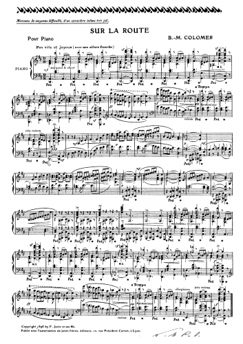 Colomer - Sur la route - Score