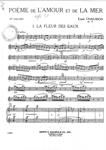 Chausson - Poème de l'amour et de la mer - Violins I