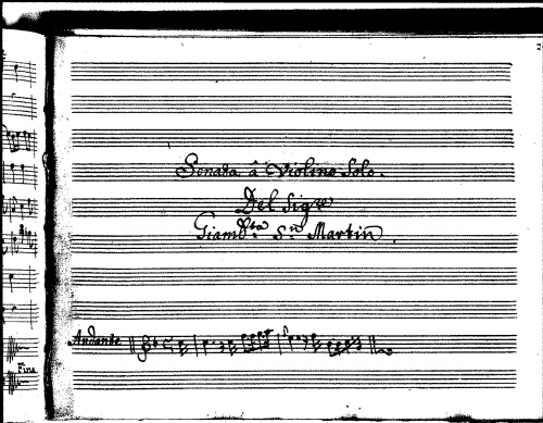 Sammartini - Violin Sonata in F major - Score