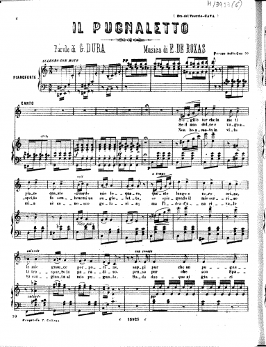 De Roxas - Il pugnaletto - Score
