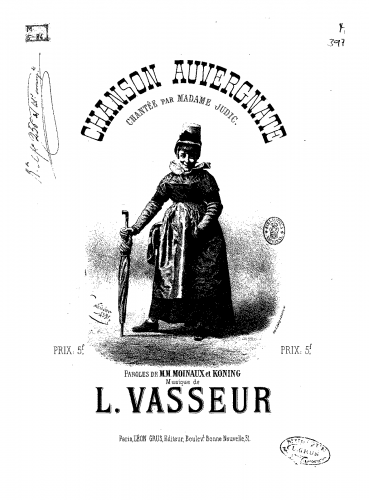 Vasseur - Chanson auvergnate - Score