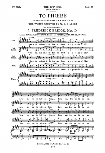 Bridge - To Phoebe - Score