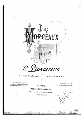 Leoncavallo - Deux morceaux - 1. Valse coquette