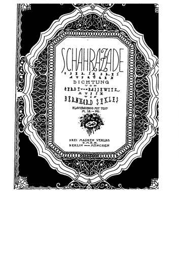 Sekles - Schahrazade [Scheherazade] - Vocal Score - Score