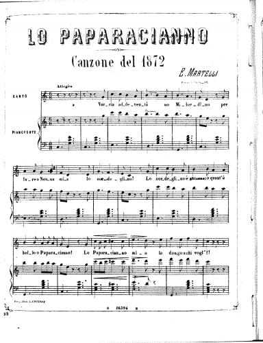 Cottrau - Lo paparacianno - complete score