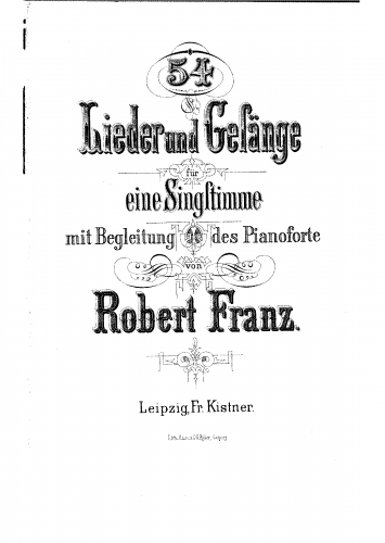 Franz - 6 Gesänge= - Score