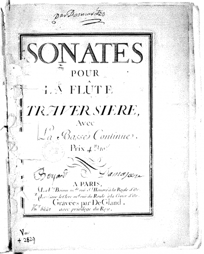 Various - 6 Flute Sonatas - Scores and Parts - Score