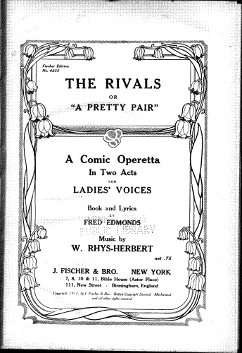 Rhys-Herbert - The Rivals, or "A Pretty Pair" - Score