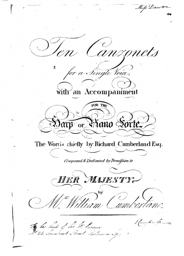 Cumberland - 10 Canzonets - Score