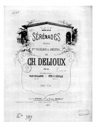 Delioux - Deux sérénades - Score