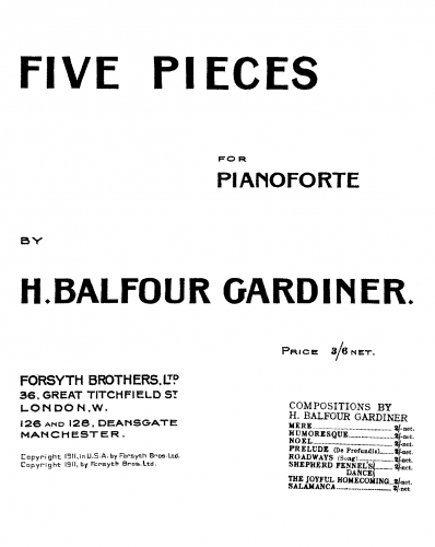 Gardiner - 5 Pieces - Score