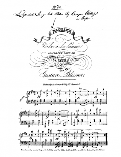 Blessner - Pauline - Piano Score - Score