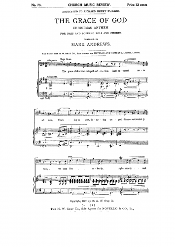Andrews - The Grace of God - Score