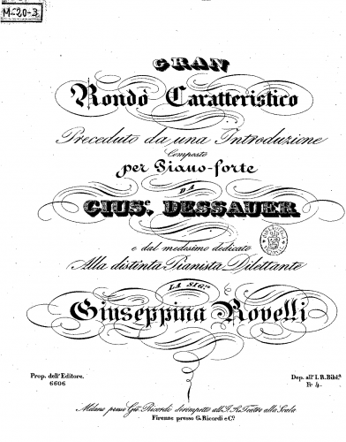 Dessauer - Gran rondò caratteristico: preceduto da una introduzione - Complete  score