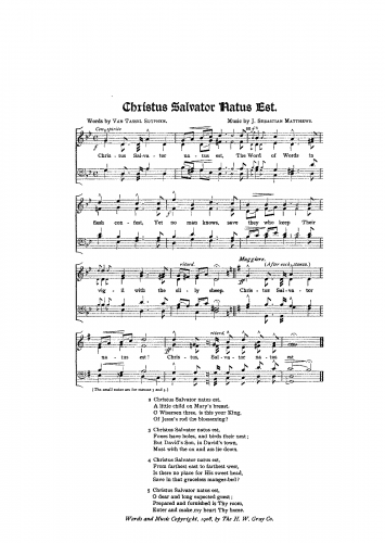 Matthews - Christus Salvator Natus Est - Score