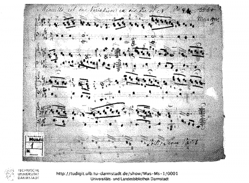 Anonymous - Menuet with two variations - Score