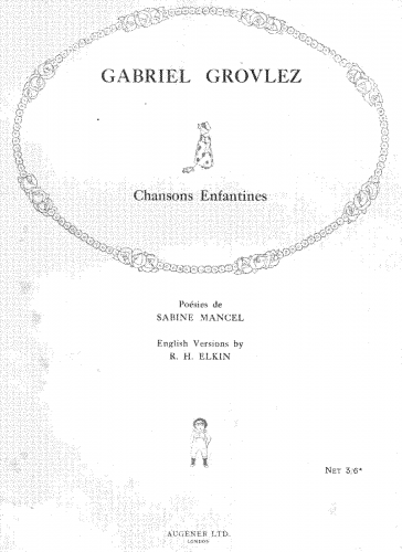 Grovlez - Chansons Enfantines - Score