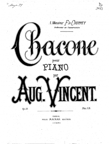Vincent - Chacone - Score