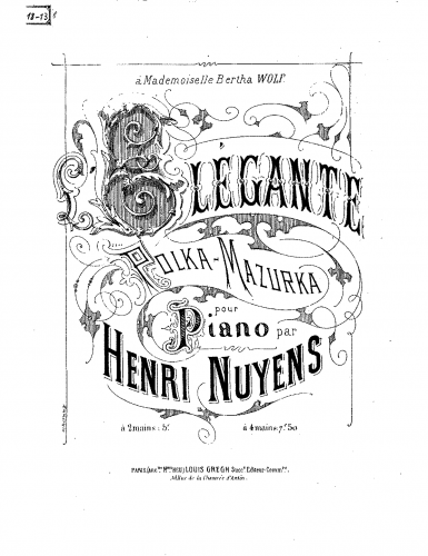 Nuyens - L'élégante - Score