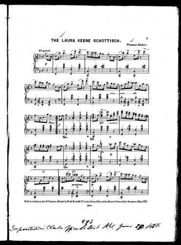 Baker - The Laura Keene Schottisch - Score