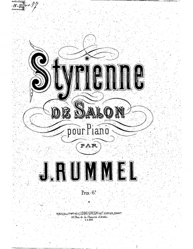 Rummel - Styrienne de salon - Score