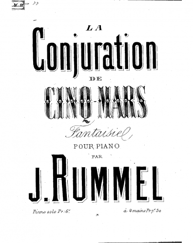 Rummel - Fantaisie sur 'La conjuration' de 'Cinq-Mars' - Score