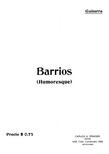 Barrios Mangoré - Humoresque - Score