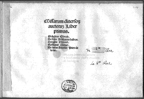Petrucci - Missarum diversorum auctorum - Book I - Obrecht: Missa Si dedero. Kyrie (excerpt)