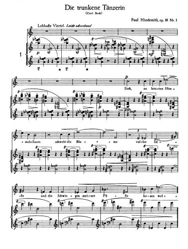 Hindemith - Acht Lieder - Score
