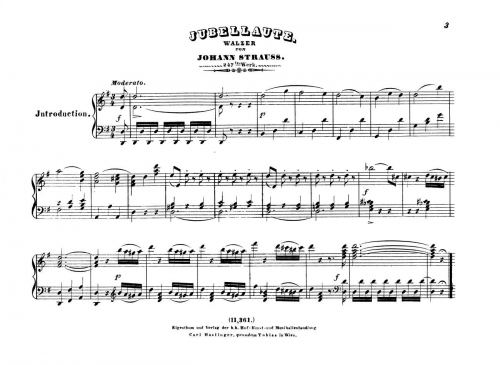 Strauss Sr. - Deutsche Jubellaute, Op. 247 - For Piano solo - Score