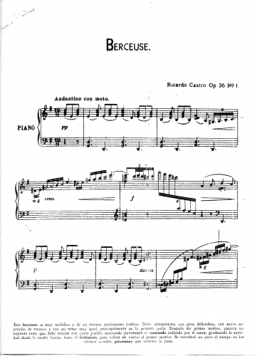 Castro - Piano Pieces - 1. Berceuse