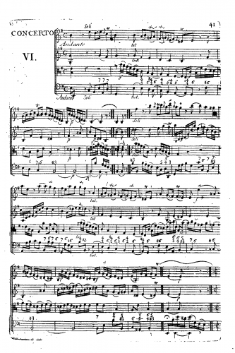 Geminiani - Concerto Grosso in E minor - Score
