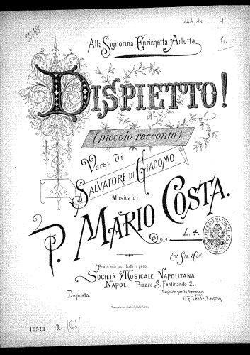 Costa - Dispietto - complete score