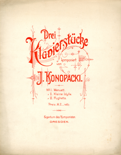 Konopacki - 3 Piano Pieces - Score