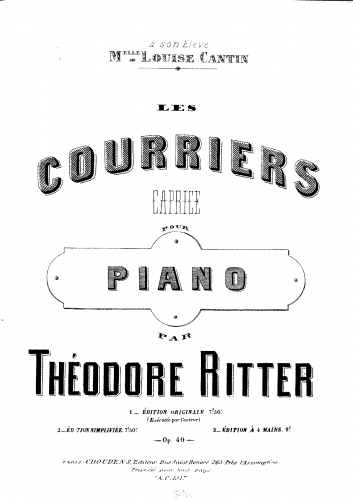 Ritter - Les courriers - Piano Score - Score