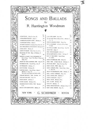 Woodman - I am thy Harp - Score