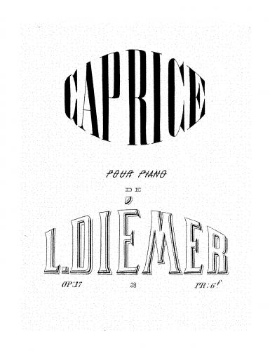 Diémer - Caprice pour piano - Score