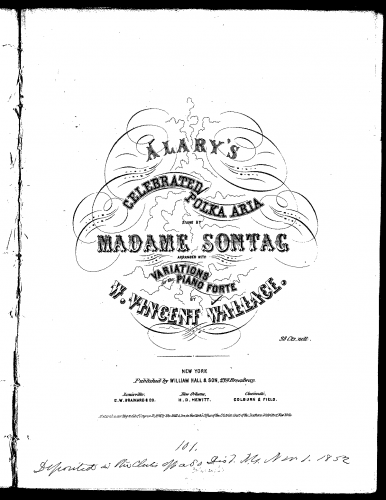 Alary - Le tre nozze - Variations: Gia del la mente (No. 17) For Piano Solo (Wallace) - Score
