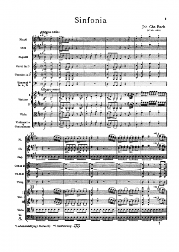 Bach - Symphony in D major - Score