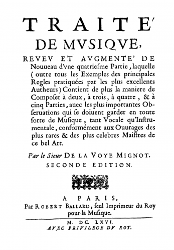 La Voye-Mignot - Traité de musique - Complete Book