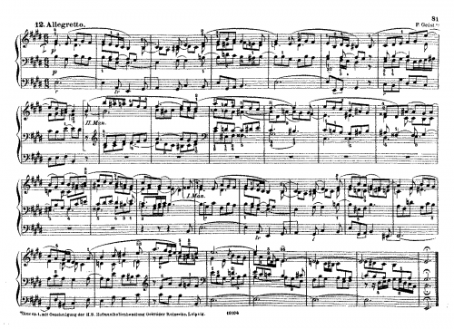 Geist - 10 Orgelstücke - Selections Allegretto in E major - Score