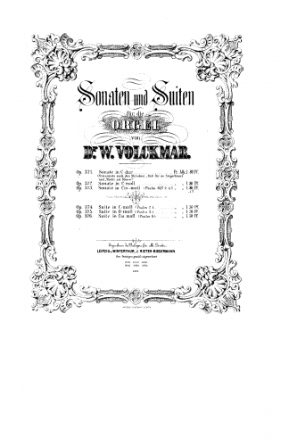 Volckmar - Organ Sonata, Op. 373 - Score